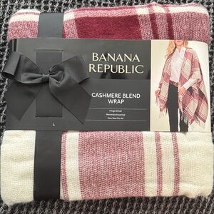 Banana Republic Red and Cream Cashmere Blend Wrap